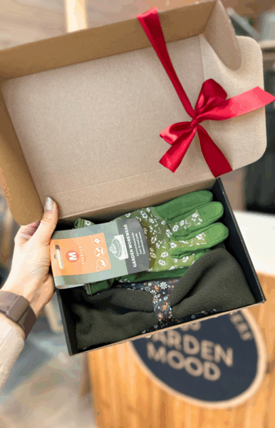 Set „Wärme im Garten“ (Handschuhe und Stirnband)